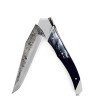 Laguiole tribal en corne de vache aubrac et lame brute de forge
