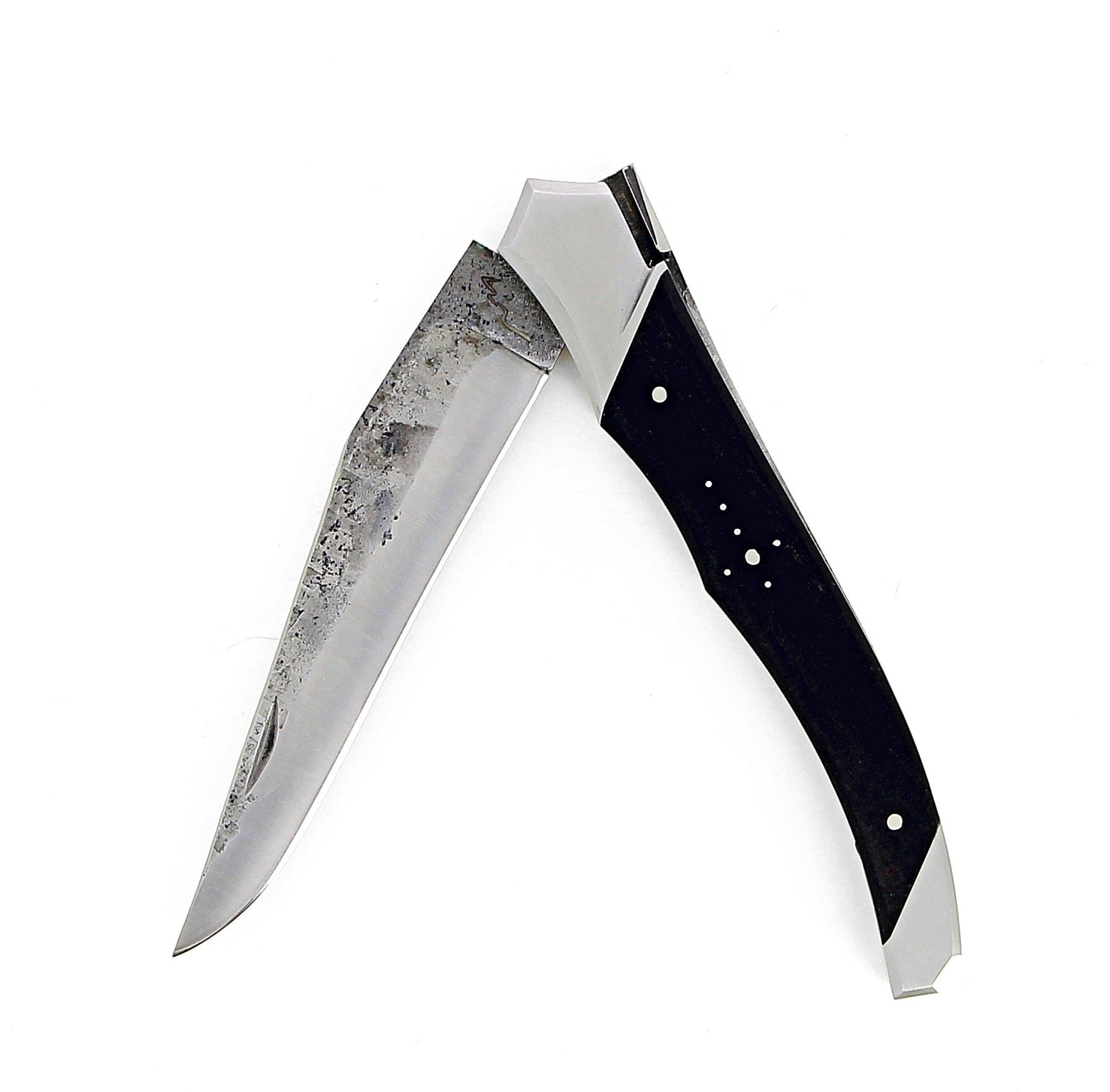 Couteau Laguiole trbal en ebene lame brute de forge