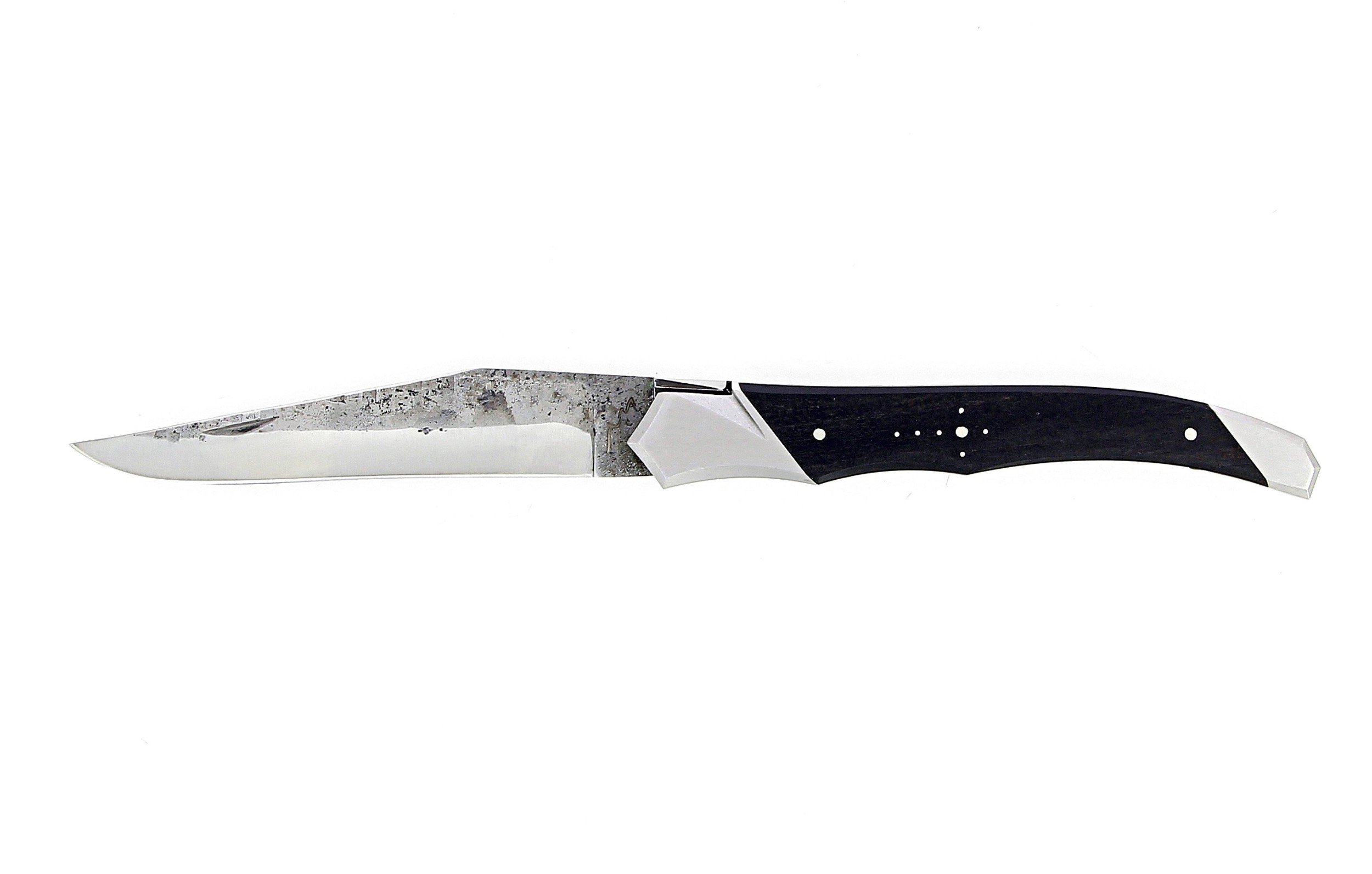 Couteau Laguiole trbal en ebene lame brute de forge