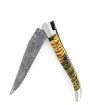 Couteau de Laguiole double platine en molaire de mammouth lame damas
