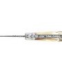 Couteau de Laguiole double platine manche en corne massive blonde lame damas carbone