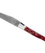 Couteau de Laguiole double platine en jaspe rouge et or lame damas inox