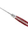 Couteau de Laguiole double platine en jaspe rouge et or lame damas inox