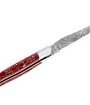 Couteau de Laguiole double platine en jaspe rouge et or lame damas inox