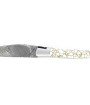 Couteau de Laguiole double platine manche en turquoise blanc et or lame damas