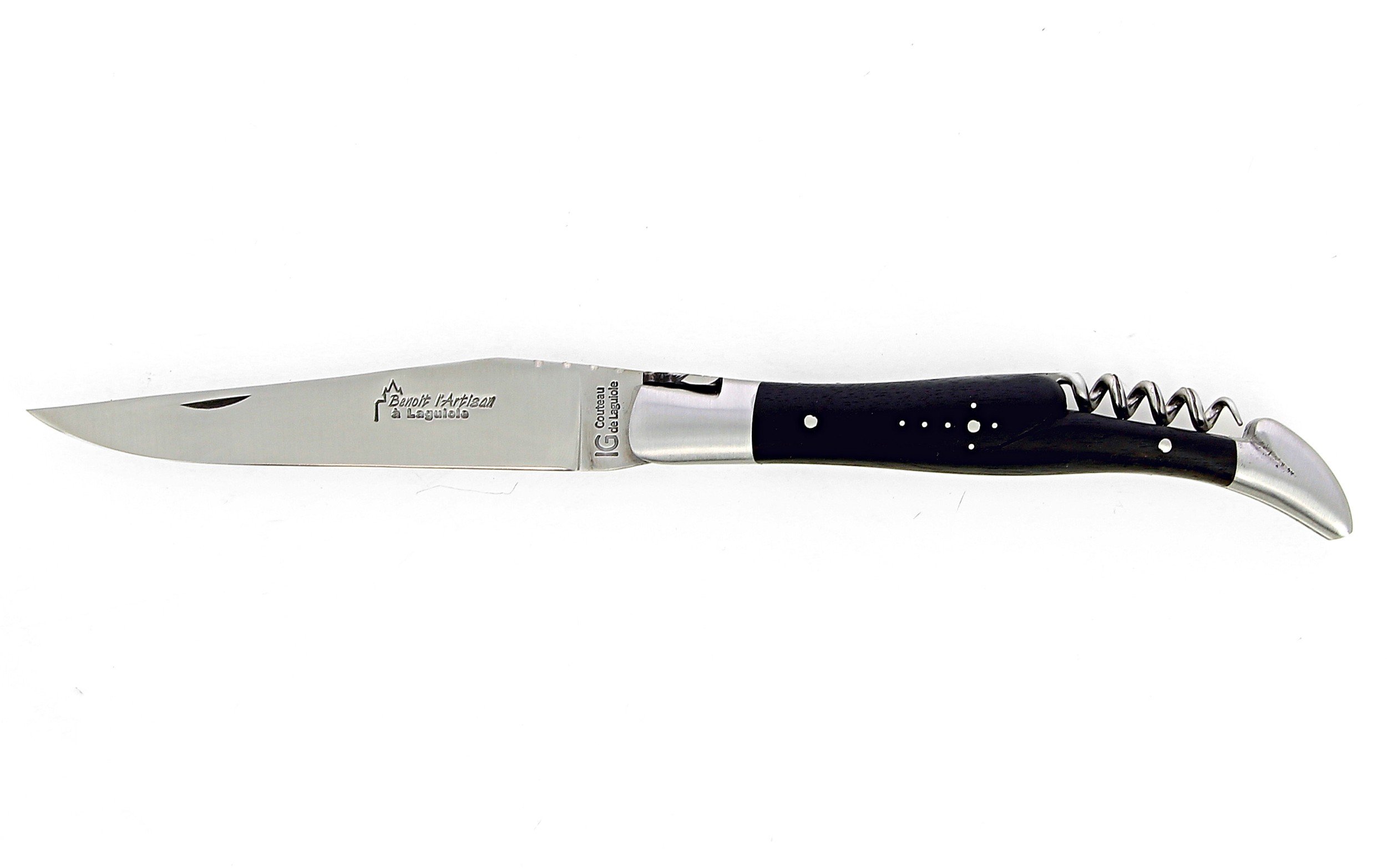 Couteau de Laguiole IG tire bouchon et manche en ébène