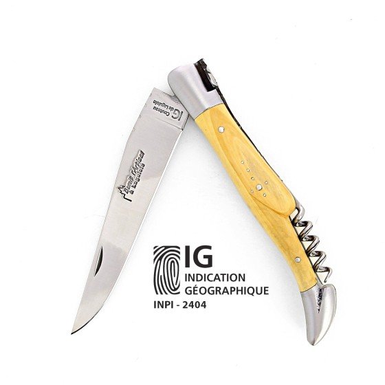 IG Couteau de Laguiole avec tire-bouchon et manche buis