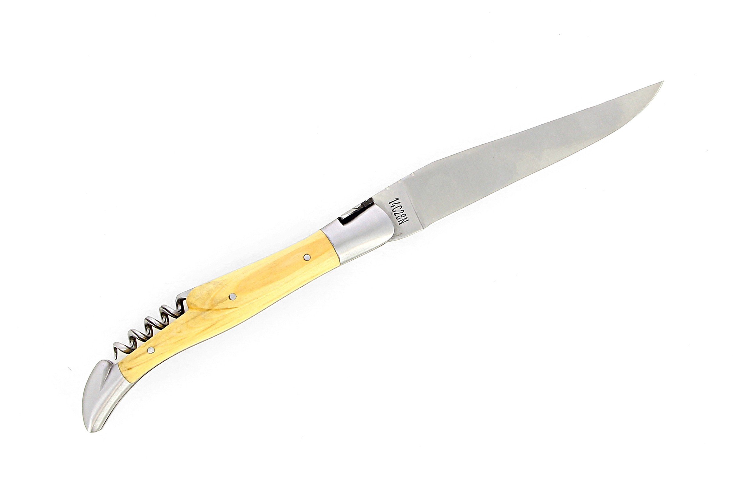 IG Couteau de Laguiole avec tire-bouchon et manche buis