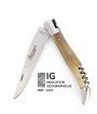 Ig couteau de Laguiole avec tire bouchon et manche en corne massive blonde
