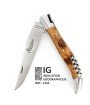 IG Couteau de Laguiole avec tire bouchon double platine et manche en genévrier