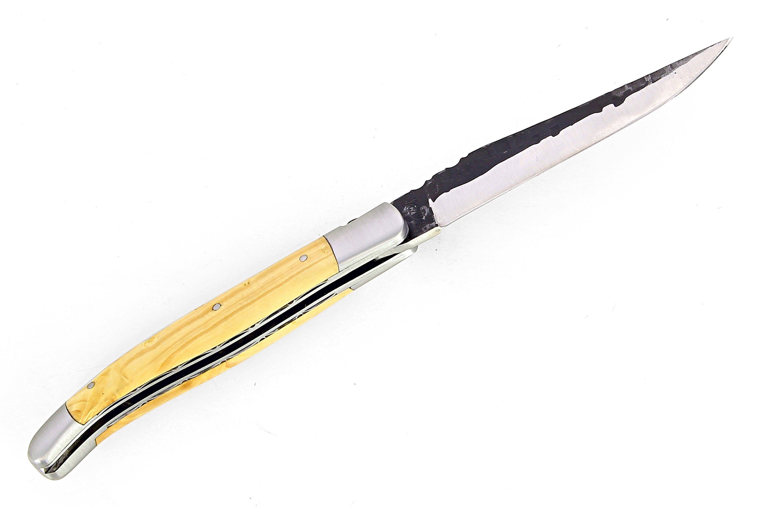 Couteau de Laguiole en buis et lame brute de forge inox