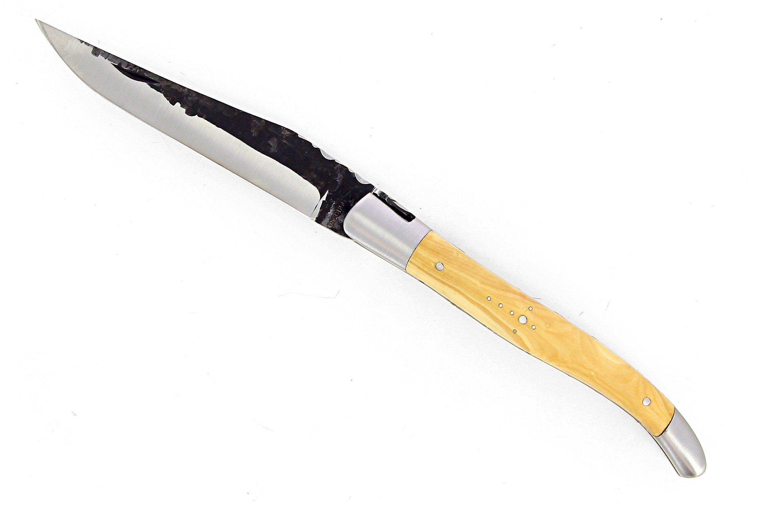 Couteau de Laguiole en buis et lame brute de forge inox