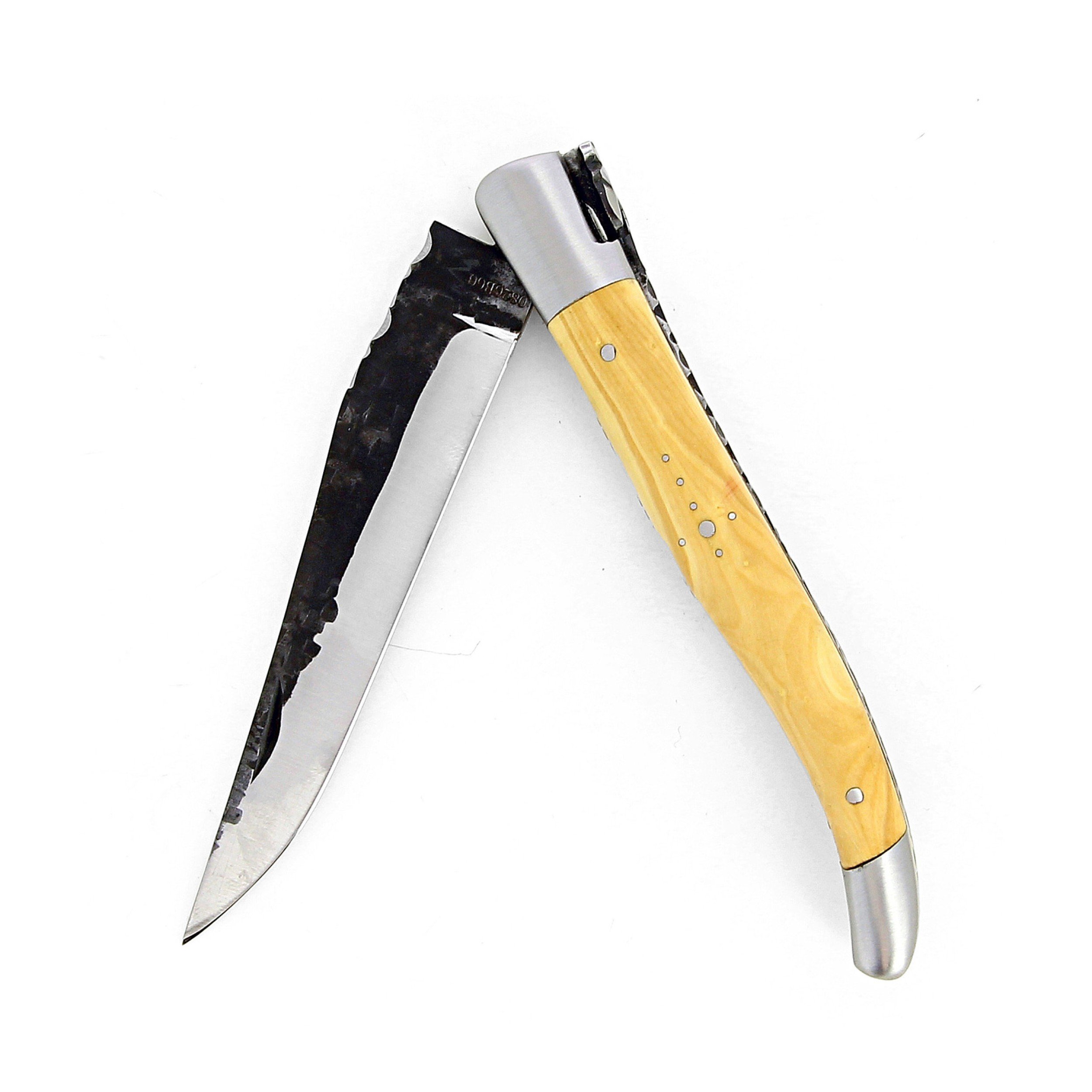 Couteau de Laguiole en buis et lame brute de forge inox