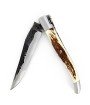 Couteau de Laguiole avec manche en bois de cerf et lame brute de forge inox