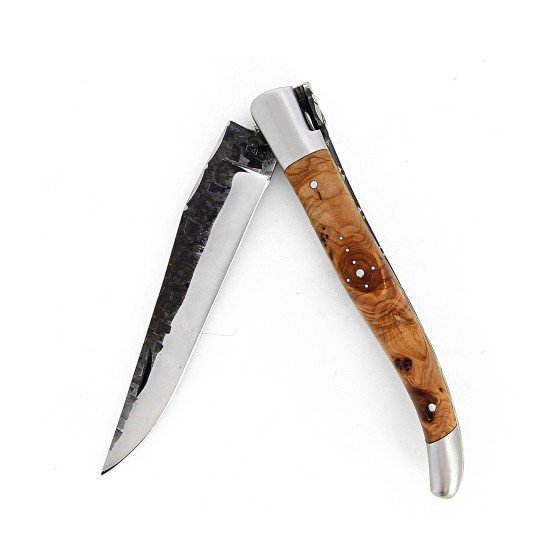 Couteau de Laguiole avec manche en genévrier et lame brute de forge inox