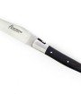 Laguiole pliant doubles platines, 12 cm, manche en fibre de carbone, intercalaires rouges, mitres inox brossées