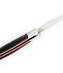 Laguiole pliant doubles platines, 12 cm, manche en fibre de carbone, intercalaires rouges, mitres inox brossées