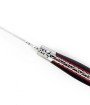 Laguiole pliant doubles platines, 12 cm, manche en fibre de carbone, intercalaires rouges, mitres inox brossées