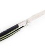 Laguiole pliant doubles platines, 12 cm, manche en fibre de carbone, intercalaires jaunes, mitres inox brossées