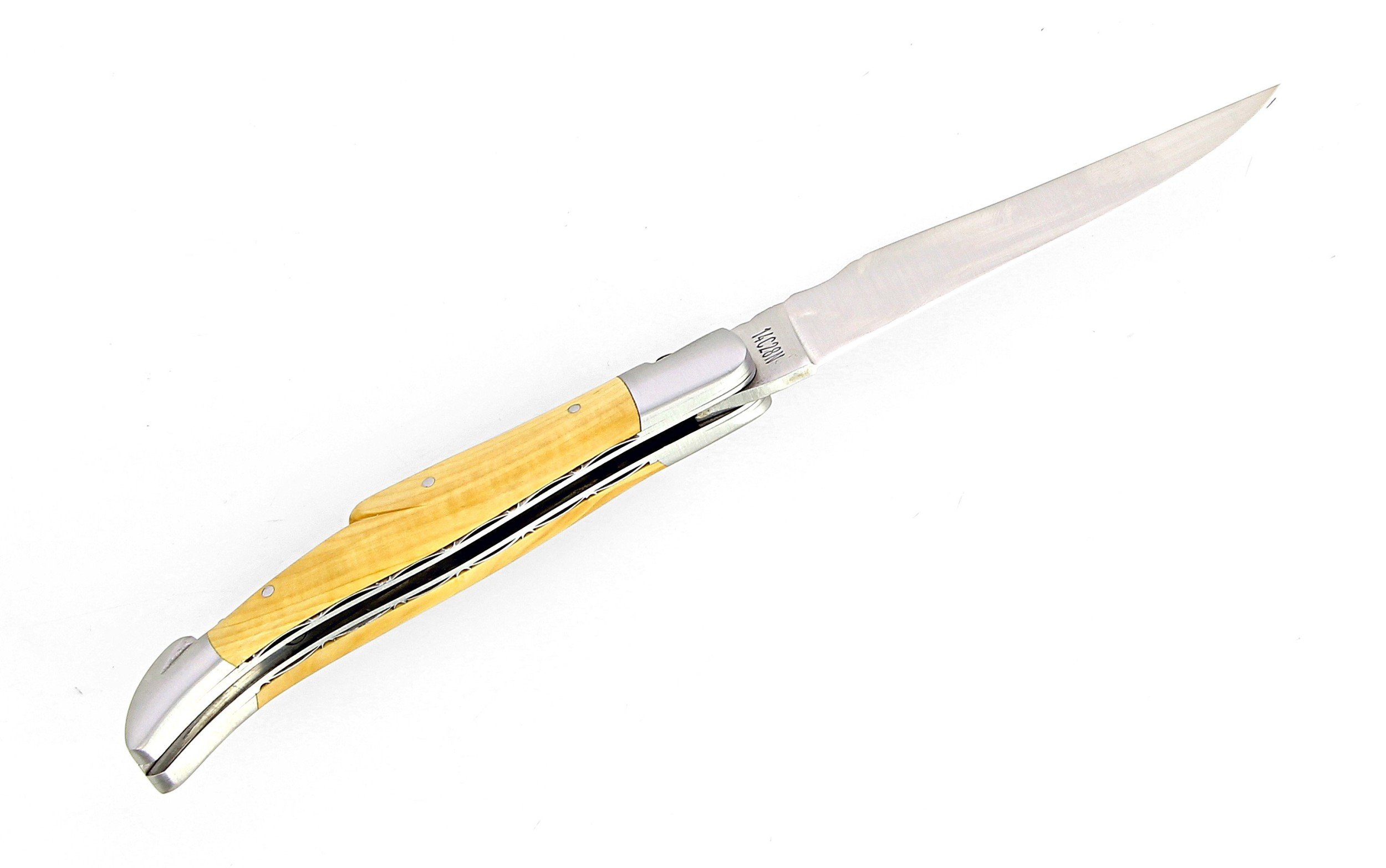 IG Couteau de Laguiole double platine avec tire bouchon et lame 14C28