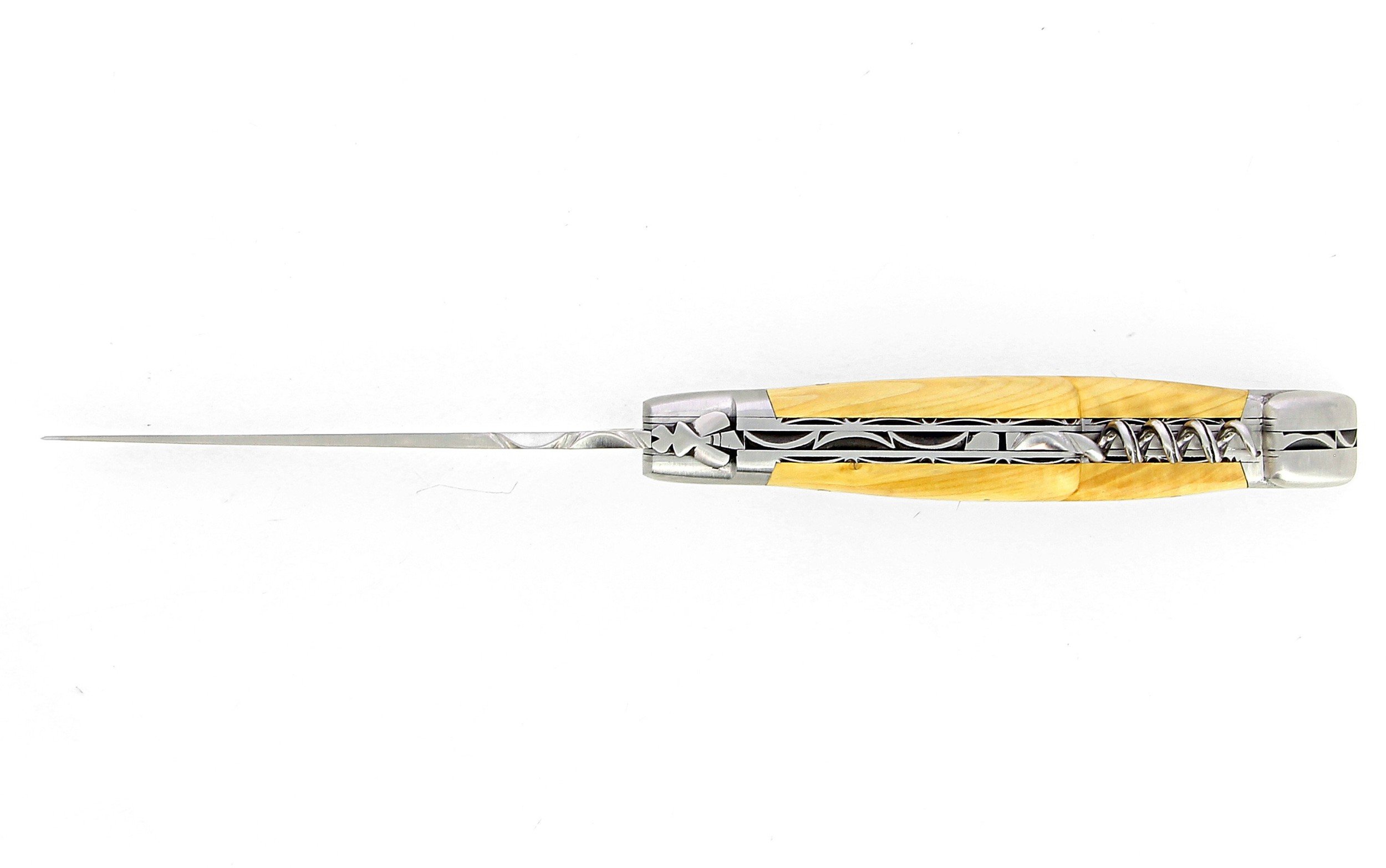 IG Couteau de Laguiole double platine avec tire bouchon et lame 14C28