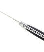 Laguiole pliant 12cm, manche en fibre de carbone, intercalaires blancs, mitres inox brossées