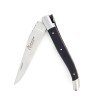Laguiole pliant 12cm, manche en fibre de carbone, intercalaires rouges, mitres inox brossées