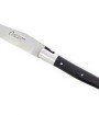Laguiole pliant 12cm, manche en fibre de carbone, intercalaires rouges, mitres inox brossées