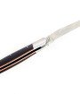 Laguiole pliant 12cm, manche en fibre de carbone, intercalaires noirs, mitres inox brossées
