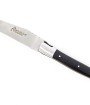 Laguiole pliant 12cm, manche en fibre de carbone, intercalaires noirs, mitres inox brossées