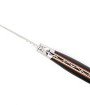 Laguiole pliant 12cm, manche en fibre de carbone, intercalaires noirs, mitres inox brossées