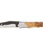 Laguiole Tribal 12 cm Abeille Forgée manche en bois de cade et deux mitres inox platines guillochées lame brut de forge 12C27