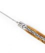 Laguiole 12 cm Abeille Forgée Double Platine manche en bois olivier et deux mitres inox lame brut de forge 12C27