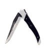 Laguiole Tribal 12 cm Abeille Forgée manche en bois ébène et deux mitres inox platines guillochées lame brute de forge 12c27