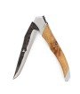 Laguiole Tribal 12 cm Abeille Forgée manche en bois de cade et deux mitres inox platines guillochées lame brut de forge 12C27