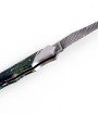 Laguiole Tribal 12 cm Abeille Forgée manche en bois de peuplier et deux mitres inox platines guillochées lame damas inox