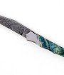 Laguiole Tribal 12 cm Abeille Forgée manche en bois de peuplier et deux mitres inox platines guillochées lame damas inox