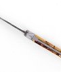 Laguiole Tribal 12 cm Abeille Forgée manche en bois de cade et deux mitres inox platines guillochées lame damas inox