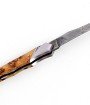 Laguiole Tribal 12 cm Abeille Forgée manche en bois de cade et deux mitres inox platines guillochées lame damas inox