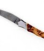 Laguiole Tribal 12 cm Abeille Forgée manche en bois de cade et deux mitres inox platines guillochées lame damas inox