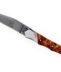 Laguiole Tribal 12 cm Abeille Forgée manche en bois de cade et deux mitres inox platines guillochées lame damas inox