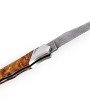 Laguiole Tribal 12 cm Abeille Forgée manche en bois de cade et deux mitres inox platines guillochées lame damas inox