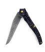 laguiole-tribal-12-cm-abeille-forgee-plein-manche-en-loupe-derable-negundo-noir-et-platines-guillochees-lame-damas-carbone