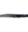 laguiole-tribal-12-cm-abeille-forgee-plein-manche-en-loupe-derable-negundo-noir-et-platines-guillochees-lame-damas-carbone
