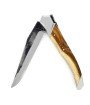 laguiole-tribal-12-cm-abeille-forgee-manche-en-bois-de-pistachier-deux-mitres-inox-platines-guillochees-et-lame-brute-de-forge