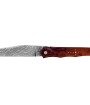 Laguiole Tribal 12 cm Abeille Forgée plein manche en bois de fer, platines guillochées et lame damas carbone