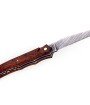 Laguiole Tribal 12 cm Abeille Forgée plein manche en bois de fer, platines guillochées et lame damas carbone