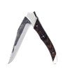 Laguiole Tribal 12 cm Abeille Forgée manche en bois de wengé et deux mitres inox platines guillochées lame brute de forge
