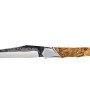 Laguiole Tribal 12 cm Abeille Forgée manche en bois de hêtre échauffé, deux mitres inox, platines guillochées et lame brute de forge