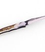 Laguiole Tribal 12 cm Abeille Forgée manche en bois de cerf, deux mitres inox platines guillochées et lame brute de forge